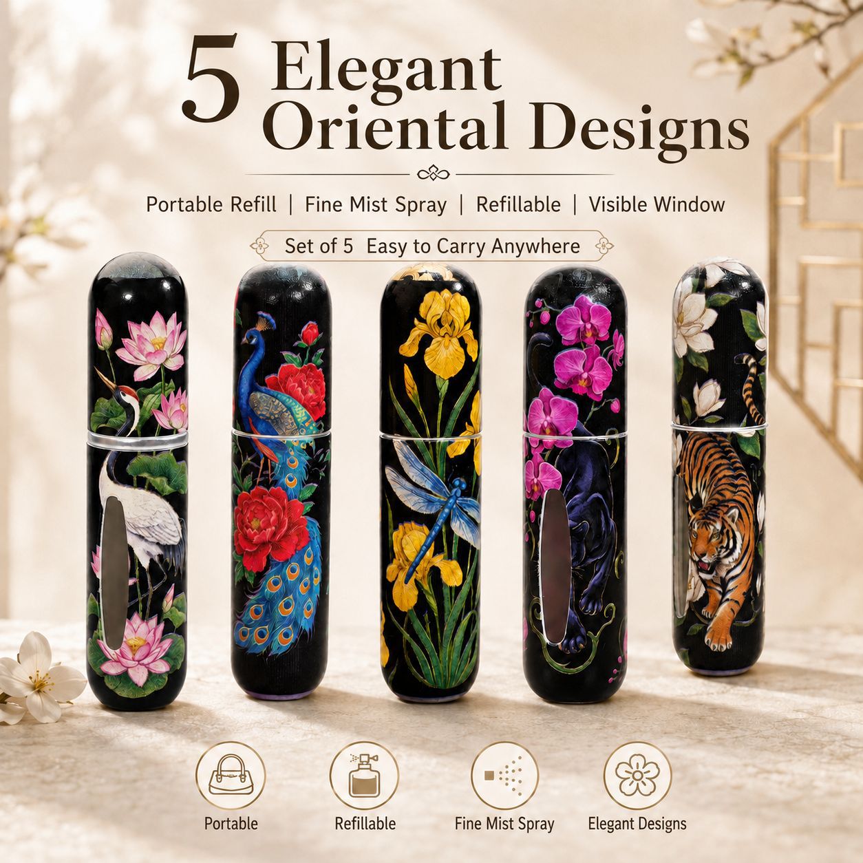 Perfume Fragrance Direct - Zestaw 5 szt. butelek z rozpylaczem