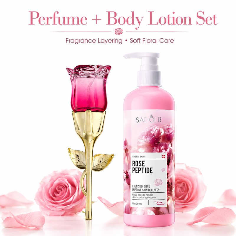 Women'S Perfume Rose Fragrance - Zestaw perfum i balsamu do ciała