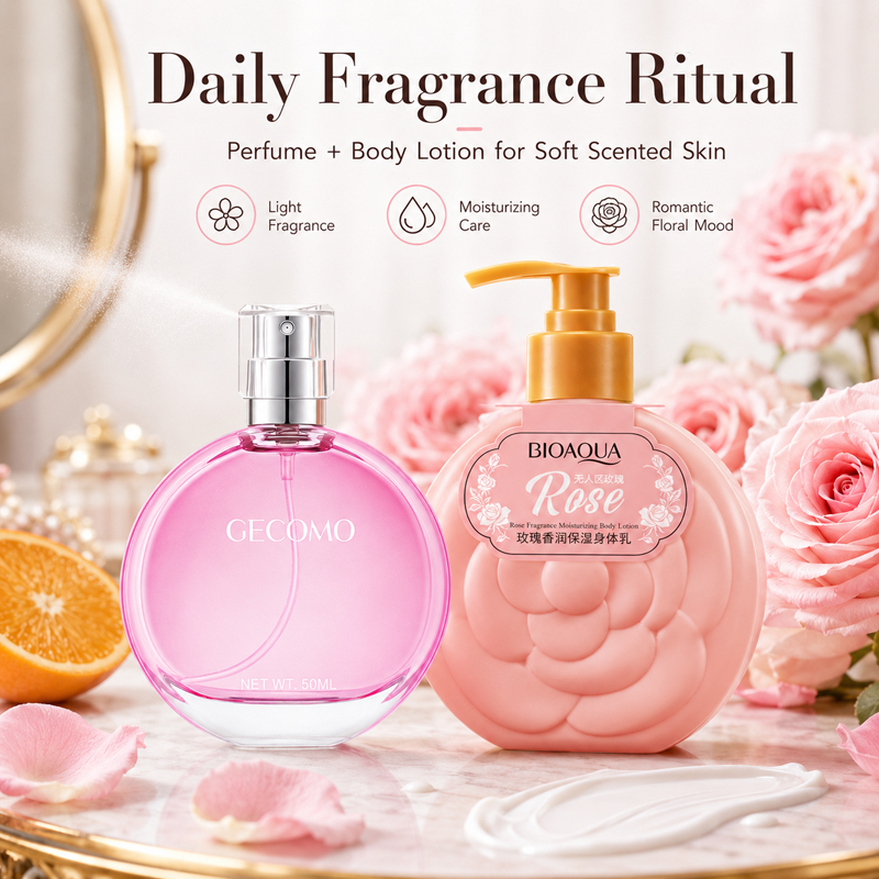 Zestaw perfum damskich GECOMO  – Women'S Perfume Rose Fragrance recenzja i cena